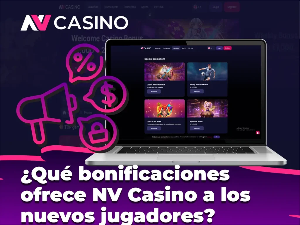 ¿Qué bonificaciones ofrece NV Casino a los nuevos jugadores?